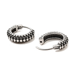 316サージカルステンレスフープピアス  アンティークシルバー  14.5x15.5x4mm&nbsp;EJEW-D096-05G-AS