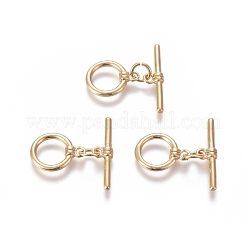 真鍮製マンテル  丸カン付き  DIYのジュエリーには  ニッケルフリー  18KGP本金メッキ  リング：13x10x1.5mm  バー：19x5x2.5mm  穴：1.5mm&nbsp;KK-G381-01G