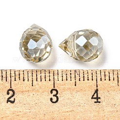 電気メッキガラスビーズ  多面カット  ティアドロップチャーム  トップ掘削  ミックスカラー  10x8mm  穴：1.2mm&nbsp;EGLA-K062-01A