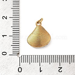 304ステンレススチールラインストーンペンダント  オーシャンコレクションチャーム  イオンプレーティング（ip）  18KGP本金メッキ  丸カン付き  シェル形状  14x12x4mm  穴：2.4mm&nbsp;STAS-B097-06G-05