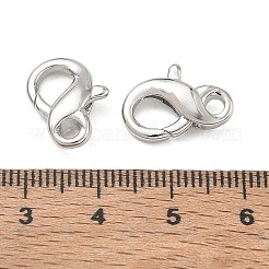 シェグレース 真鍮製ロブスタークラスプ  カドミウムフリーと鉛フリー＆ニッケルフリー  プラチナ  15x12x4.5mm  穴：2.5mm&nbsp;XGRQ7M430-979P