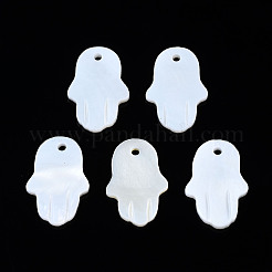 淡水シェルペンダント  ハムサの手/ミリアムの手  貝殻色  18x12~13x2mm  穴：1.5mm&nbsp;SHEL-S266-24B