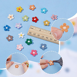 96Pcs 16 Colors Flower Computerized Embroidery Cloth Iron On Patches&nbsp;PATC-AR0001-17