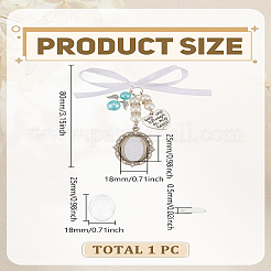 合金安全ピン1個  合金ペンダント付き  楕円形と透明ガラスのカボション  プラチナ  80mm&nbsp;DIY-LP0004-24