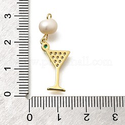 Brass Micro Pave Cubic Zirconia Pendants&nbsp;KK-Z093-23G-02