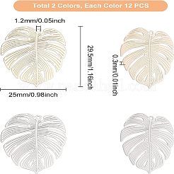 24Pcs 2 Colors Brass Pendants&nbsp;KK-OC0001-24