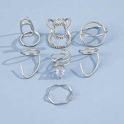 7Pcs Alloy AFingernail Rings&nbsp;RJEW-D114-01P