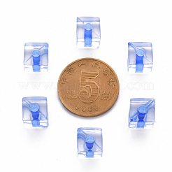 透明なアクリルビーズ  キューブ  藤紫色  8x7.5x7.5mm  穴：1.8mm  約900個/500g&nbsp;TACR-S154-12A-86