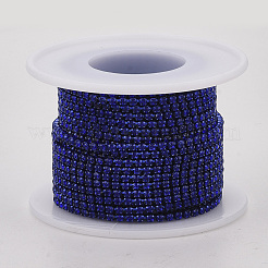 電気泳動鉄ラインストーンストラスチェーン  ラインストーンカップチェーン  スプールで  サファイア  ss8.5  2.4~2.5mm  約10ヤード/ロール&nbsp;CHC-Q009-SS8.5-B03