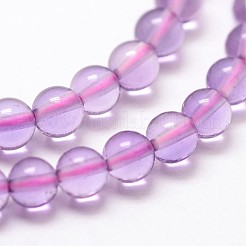 天然石アメジストビーズ連売り  グレードA  ラウンド  3mm  穴：0.5mm  125個/連  15.7インチ&nbsp;X-G-N0215-01-3mm