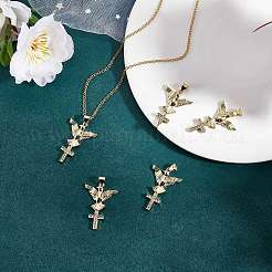 5Pcs Brass Micro Pave Clear Cubic Zirconia Pendants&nbsp;ZIRC-SZ0003-21
