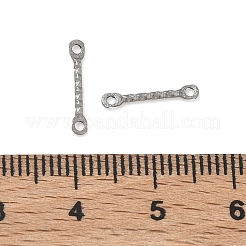 テクスチャ加工された304ステンレススチール製コネクタチャーム  バーチャーム  ステンレス鋼色  13x1x1mm  穴：1mm&nbsp;STAS-H260-02P
