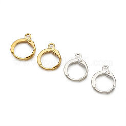 真鍮製フープピアスパーツ  リング  ニッケルフリー  ゴールデン＆シルバー  14.5~15x11.5~12.5mm  穴：2mm  ピン：1~2mm  2個/カラー  12個/セット&nbsp;KK-TA0008-03-NF