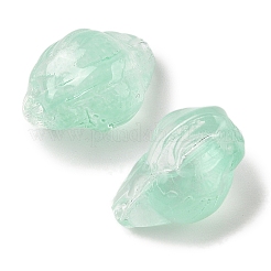 透明スプレーペイントガラスビーズ  巻き貝  アクアマリン  15~16x11x10~11mm  穴：1mm&nbsp;GLAA-Z011-12A