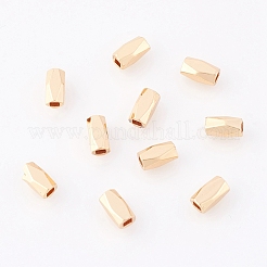 真鍮製スペーサービーズ  ニッケルフリー  18KGP本金メッキ  ファセットバレル  6x3.5x3.5mm  穴：1.5mm&nbsp;X-KK-Q735-315G