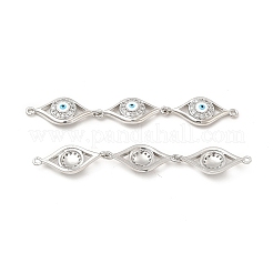 Brass Micro Pave Clear Cubic Zirconia Connector Charms&nbsp;KK-E068-VB395-1
