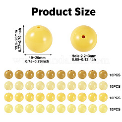 40Pcs 4 Colors Opaque Acrylic Beads&nbsp;MACR-TA0002-98
