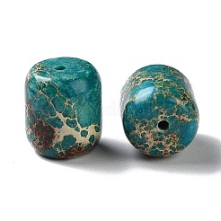 天然imp玉ビーズ  染め  ライス  ライトシーグリーン  14.5x12.5mm  穴：1.4mm&nbsp;G-C034-15A-01