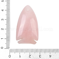 天然石ローズクォーツペンダント  魚のチャーム  39.5x22~23x12~12.5mm  穴：2mm&nbsp;GG-CBA7FE3-01A
