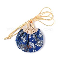 中国ブロケード小袋小銭入れ  巾着花刺繍ジュエリーバッグギフトポーチ  女性の女の子のために  ミックスカラー  9.2x12cm&nbsp;ABAG-G009-AM