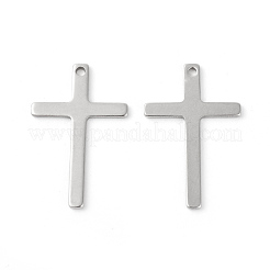 変色しにくい202ステンレススチールペンダント  クロス  ステンレス鋼色  25x16x0.8mm  穴：1.4mm&nbsp;STAS-F192-061P