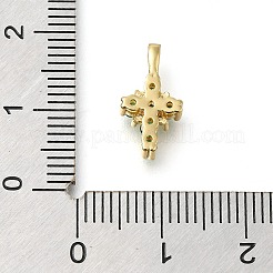 Brass Pave Clear Cubic Zirconia Pendants&nbsp;KK-M101-01G-05