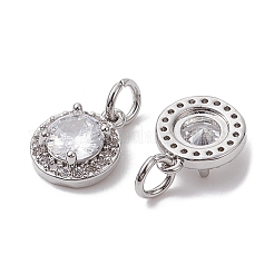 Brass Micro Pave Clear Cubic Zirconia Charms&nbsp;KK-K360-16P