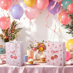 9Pcs 3 Styles Paper Cherry Printed Carry Storage Tote Bags&nbsp;ABAG-TA0001-99