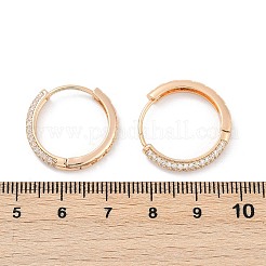 ブラスマイクロパヴェクリアキュービックジルコニアフープピアス  ラックめっき  長持ちメッキ  鉛フリー＆カドミウムフリー  リング  ゴールドカラー  22x3.5mm&nbsp;EJEW-K300-11G