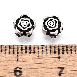 925スターリングシルバービーズ  花  アンティークシルバー  5.5x5.5x3mm  穴：1~1.2mm&nbsp;STER-N016-68AS