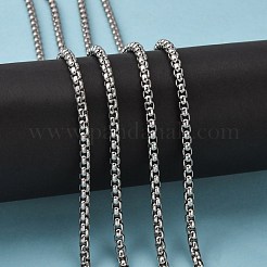 Tarnish Resistant Men's Jewelry Making 304 Stainless Steel Box Chains&nbsp;CHS-A003F-4.0mm