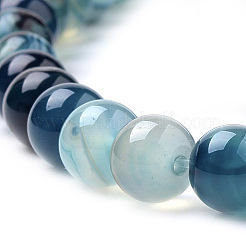 Natural Striped Agate/Banded Agate Beads Strands&nbsp;X-G-S259-04C-10mm