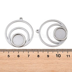 304ステンレススチールペンダントカボションセッティング  ステンレス鋼色  33x30x2.4mm  穴：1.8mm  トレイのサイズ：12mm&nbsp;STAS-H240-48P