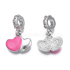 Rack Plating Alloy Enamel European Dangle Charms&nbsp;MPDL-N039-057
