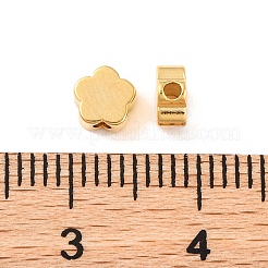 真鍮ビーズ  鉛フリー＆カドミウムフリー  花  24KGP本金メッキ  5x5x2.5mm  穴：1.2mm&nbsp;LS-KK-U024-18G
