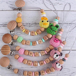 78Pcs 26 Styles Undyed Wood Beads&nbsp;WOOD-HY0001-08