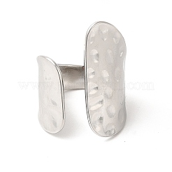 変色しない304ステンレススチールツイストフラットオープンカフリング、女性用  ステンレス鋼色  usサイズ6（16.5mm）&nbsp;RJEW-E063-28P