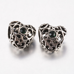Tibetan Style Alloy Rhinestone European Beads&nbsp;PALLOY-F200-06
