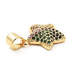 Brass Micro Pave Cubic Zirconia Pendants&nbsp;KK-E015-09G-04