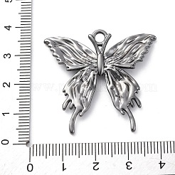 ラックメッキ合金ペンダント  蝶  ガンメタ色  33x36x2mm  穴：3mm&nbsp;PALLOY-V002-10B
