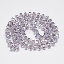 電気メッキガラスビーズセット  虹メッキ  多面カット  フラットラウンド  アザミ  7~8x5mm  穴：1mm  約78~80個/連  20.86~21.65インチ（53~55cm）&nbsp;EGLA-Q083-8mm-A05