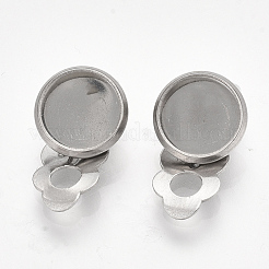 Tarnish Resistant 201 Stainless Steel Clip-on Earring Findings&nbsp;X-STAS-S079-81B