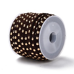 スエード調コード  ゴールデントーン合金リベット付き  パンクロックジュエリーには  ココナッツブラウン  5x2.5mm  約5.46ヤード（5m）/ロール&nbsp;LW-Q016-5mm-1092