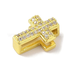 Rack Plating Brass Clear Cubic Zirconia Beads&nbsp;KK-S380-21G