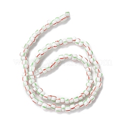 手作りランプワークビーズ連売り  3トーン  コラム  ホワイト  4~5.5x2~4mm  穴：1.2~1.4mm  約130個/連  14.96~15.16インチ（38~38.5cm）&nbsp;BLOW-K001-01B-12