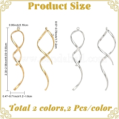 4Pcs 2 Colors Ion Plating(IP) 304 Stainless Steel Pendants&nbsp;STAS-YW0011-25