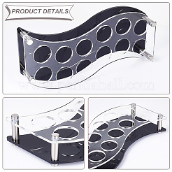 12 Holes S Shaped Transparent Acrylic Wine Glass Organizer Holder with Black Base&nbsp;ODIS-WH0019-13