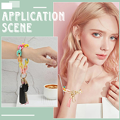2Pcs Acrylic Cable Chain Bracelet Pendant Decorations&nbsp;AJEW-SC0003-71A
