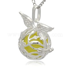 Silver Color Plated Brass Cage Pendants&nbsp;KK-J213-12S