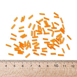 ガラス竹ビーズ  シードビーズ  オレンジ  約6mm長  直径1.8mm  穴：0.6mm  約10000個/袋。 1ポンドのパッケージごとに販売&nbsp;TSDB6MM9T